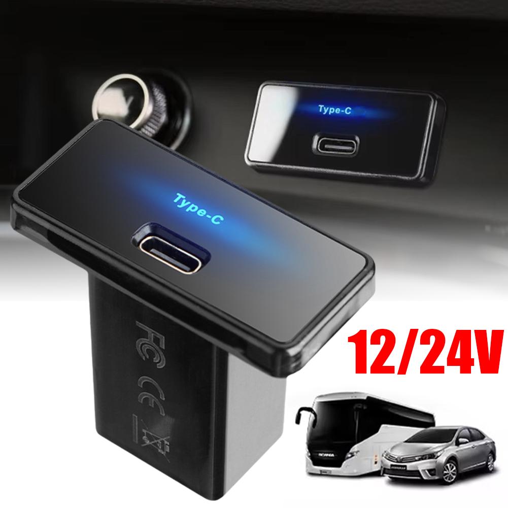 

30W 12V-24V 1 Port USB Outlet, PD3.0 Fast Charging Type C Charger Socket, Blue Light, For Car Marine Truck Boat ATV Motorcy E5P2