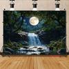 2D plane 1 piece of moonlight forest night scene theme pattern suitable for creating a rich festive atmosphere