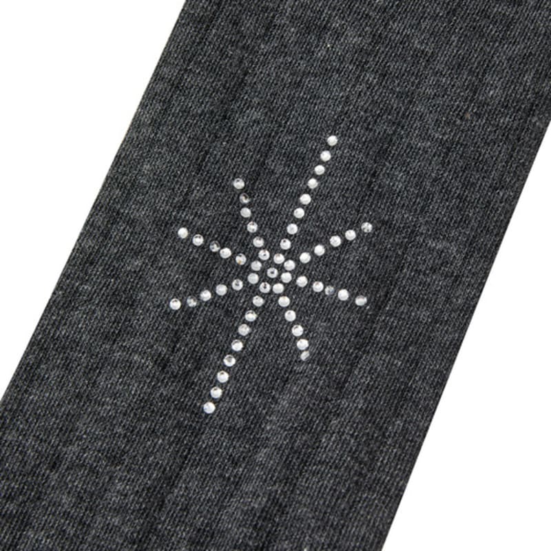 SALTY PEBBLE GLITTERING GEM RIBBED Socks [CHARCOAL]