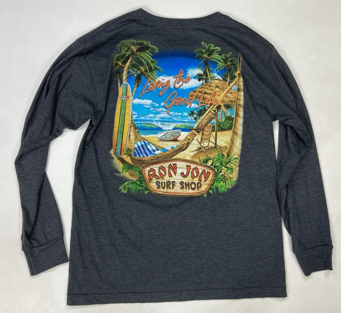 Ron Jon Surf Shop Living The Good Life Graphic T-shirt Men Medium Gray XXXXL