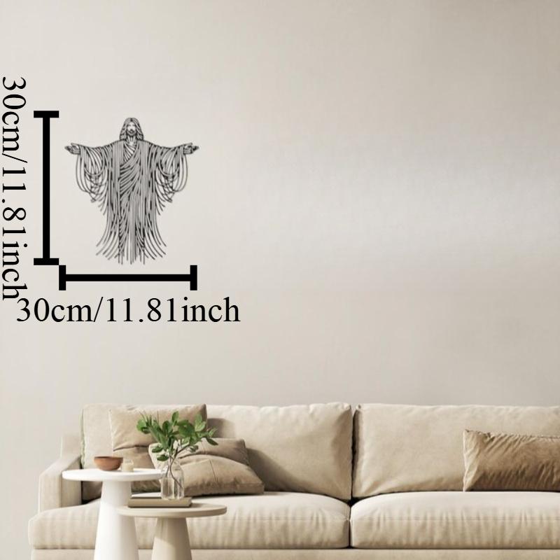 

Minimalist Jesus Metal Wall Art Christian Home Decor Religious Gift for Her Him Baptism Easter Cma046 12in чёрный