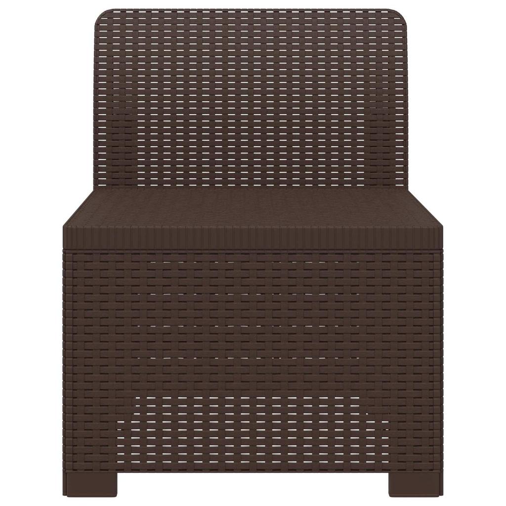 1 Seater Garden Sofa Rattan Look PP Brown