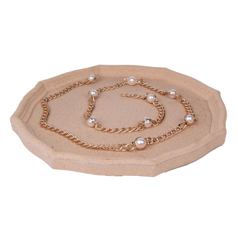 Персонализированная женская металлическая поясная цепочка Элегантная жемчужная одежда с поясом Красная печать золотой