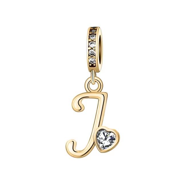 New Metal Rose Gold Light Two Tone 26 Letter English Pendant Charm Fit Ideal for Bracelets Necklaces Make your own Accessory Accessories Elegant