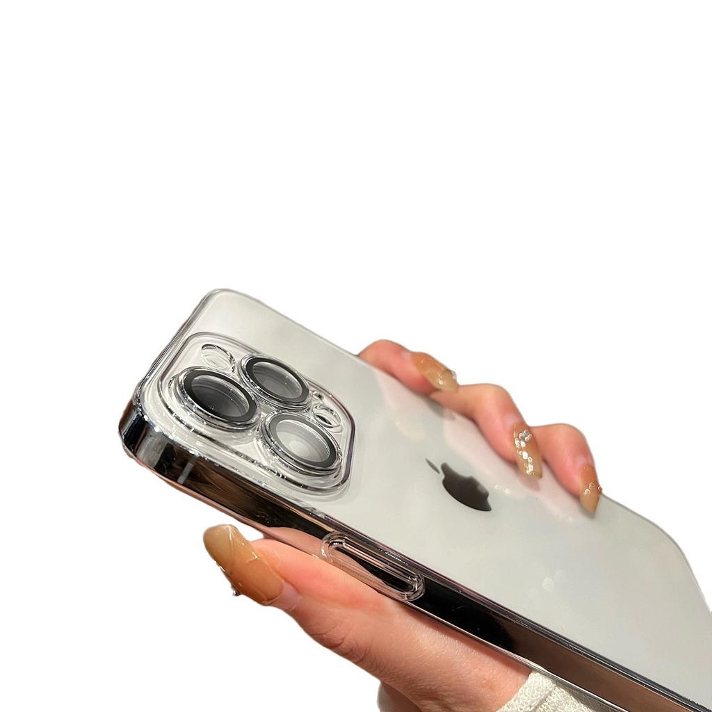 Comes with Lens Film for Apple 14promax Mobile Phone Case Transparent Hard Case IPhone 16 Protective Case