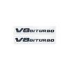 FUP1  Glossy Black V8 Biturbo Emblem Sticker for Mercedes AMG C63 C63s C205 S205 W205 Fender Trunk Rear Logo Decal