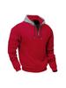 American Style Men's Heavyweight Fleece-lined Hooded Sweatshirt - Autumn/Winter Stand Collar Pullover Zipper Jacket