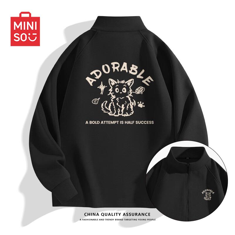 

MINISO Men s Heavyweight Stand-Collar Zip Jacket M
