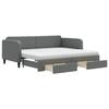 VidaXL Lit de jour avec gigogne et tiroirs gris foncé 90x200 cm tissu 3196871
