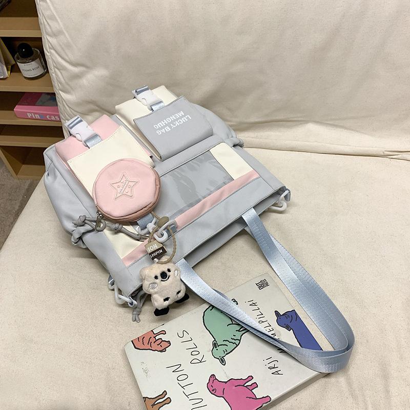 Stor kapasitet Videregående skoleelever Kvinne Koreansk Harajuku Veske Fritid Søt Smerteveske Ungdomsskole Ryggsekk Ryggsekk.