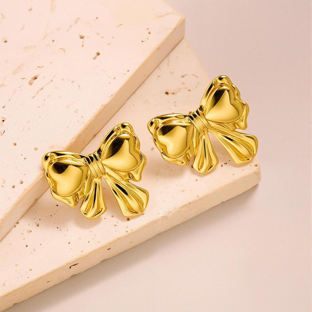 Geometric Irregular 18k Gold Titanium Steel Earrings for Women
