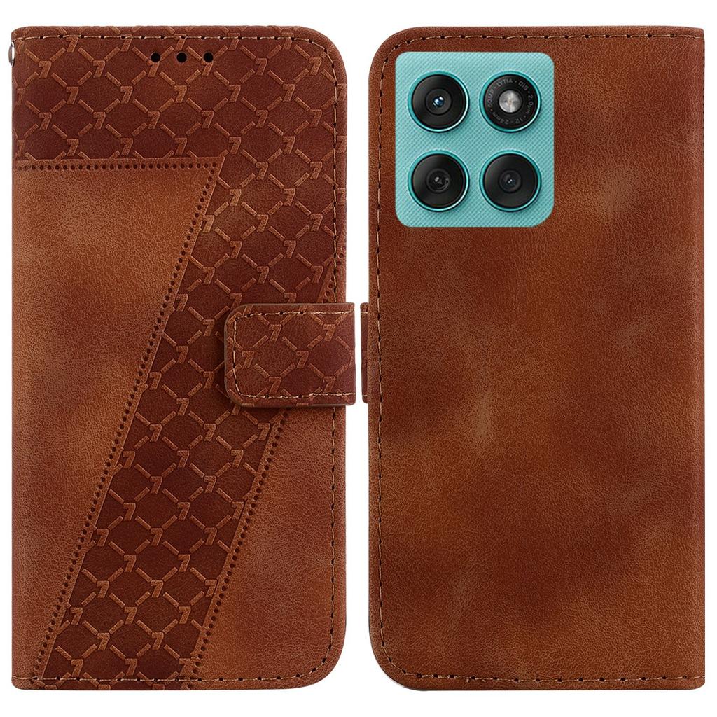 For Motorola Edge 60 5G/60 Fusion 5G Stand Case 7-Shaped Pattern Imprint Leather Phone Cover