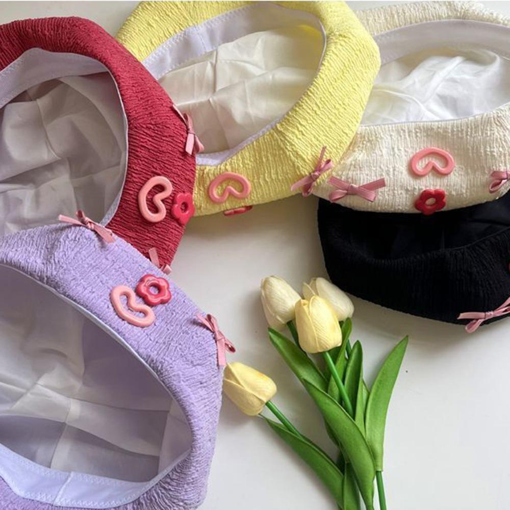 Colorful Pumpkin Hat Korean Style Painter Hat Casual Bow Berets Cap  Daily