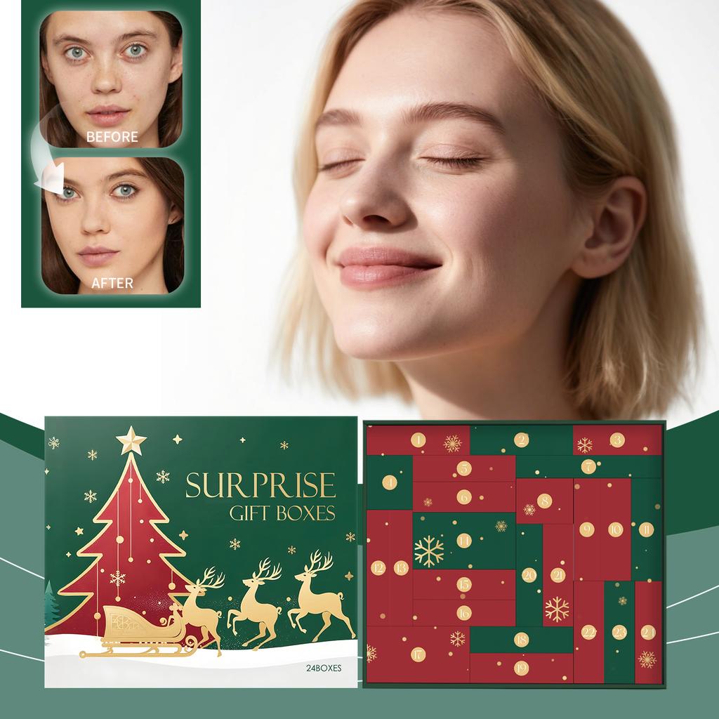 Christmas Beauty Countdown Blind Box: Beauty, Moisturizing And Firming Care Surprise,214ML,186G