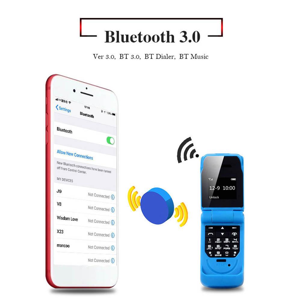 Mini Flip Mobile Phone 0.66 Inch Screen Bluetooth Dialer Smallest Mobile Phone