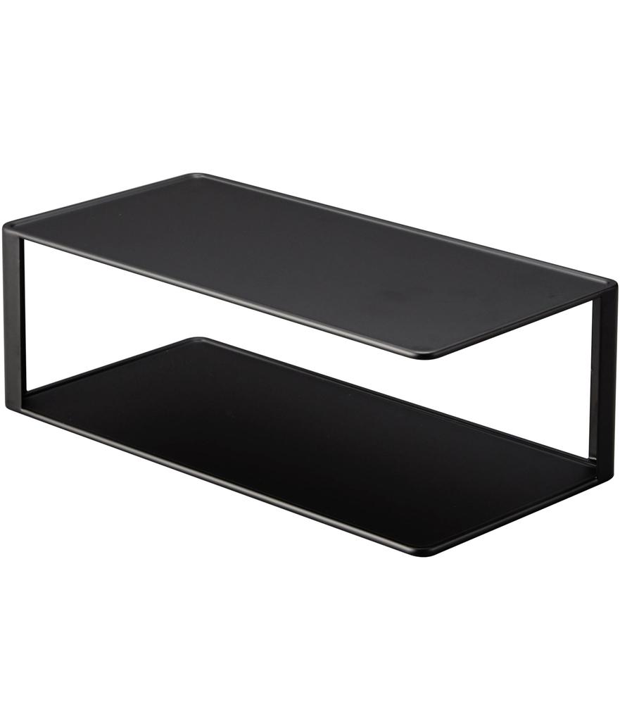 Yamazaki Jitsugyo 5642 Langplateoppbevaring 2 B30XD15XH10cm Tårnoppbevaringsstativ Oppbevaringsstativ, nivåer, svart, ca.