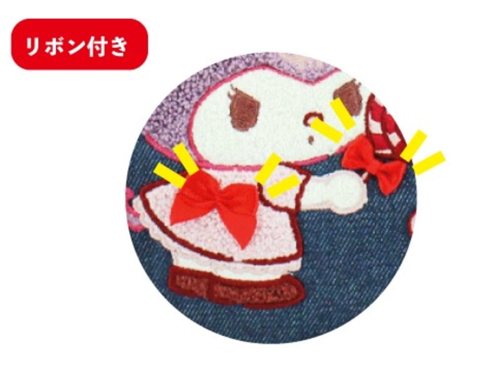 Yasuda Trading Sanrio Denim Sagara Embroidery Pouch Hello Kitty Character Embroidery Denim Material Small Item Storage Multi Pouch H16 x W26 x D5cm KT