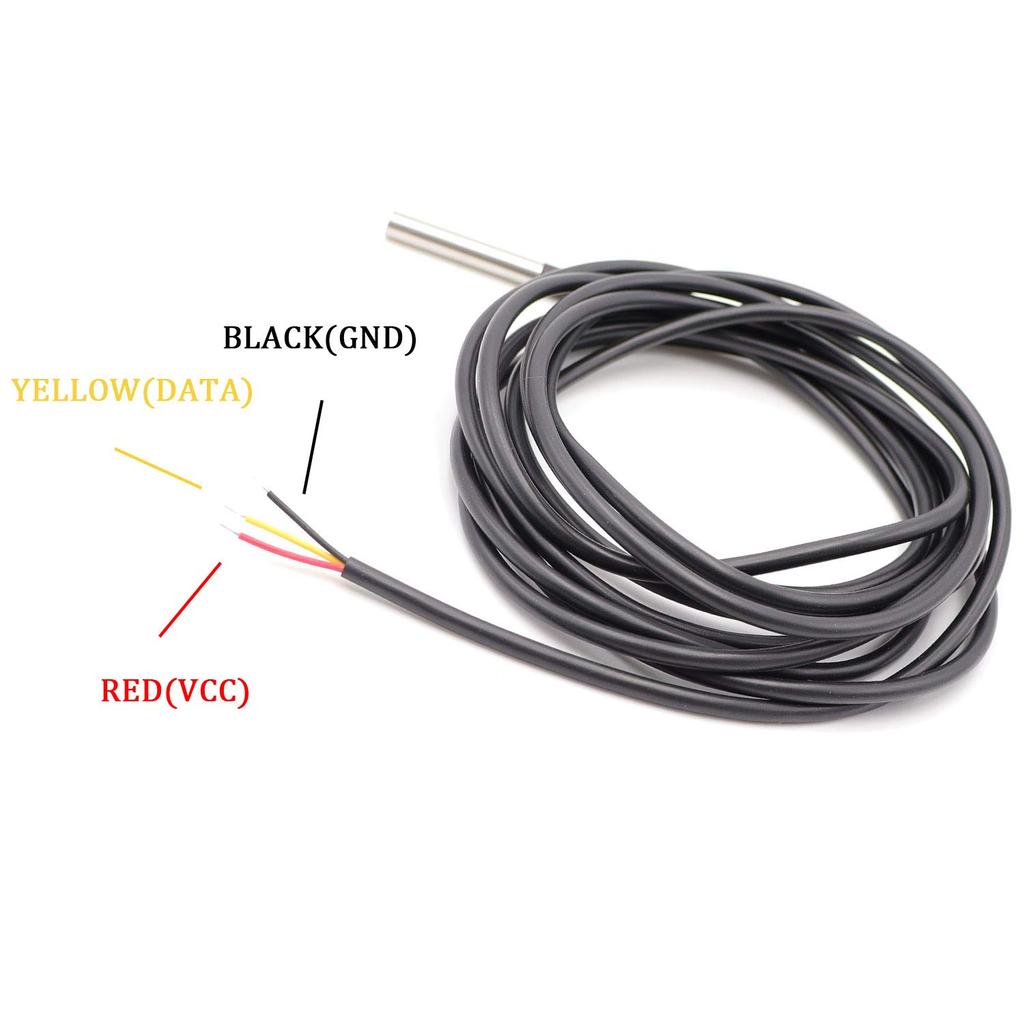 TWTADE 3Pcs DS18B20 3M Temperature Sensor Waterproof Stainless Steel Temperature Range (-55℃~ +125℃) 6mm Temperature Probe Sensor for Arduino