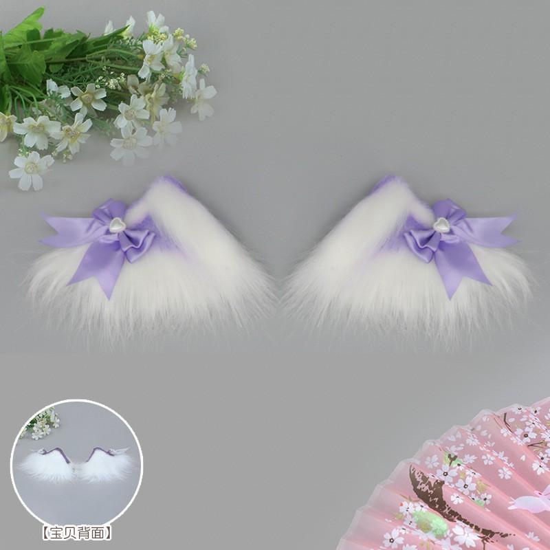 Handmade Plush Cat Ear Hair Clip Women Sweet Kawaii Lolita Accessory In Multiple Colors