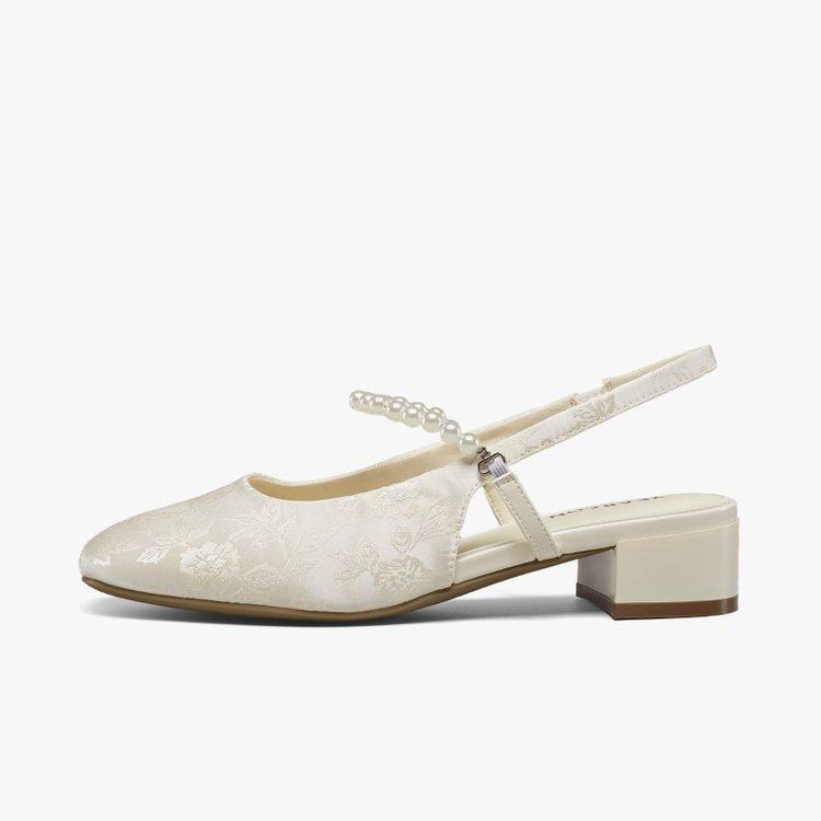 

Baotou sandals women s summer wear 2025 new new Chinese style with skirt antique embroidered cheongsam Mary Jane shoes 40 белый