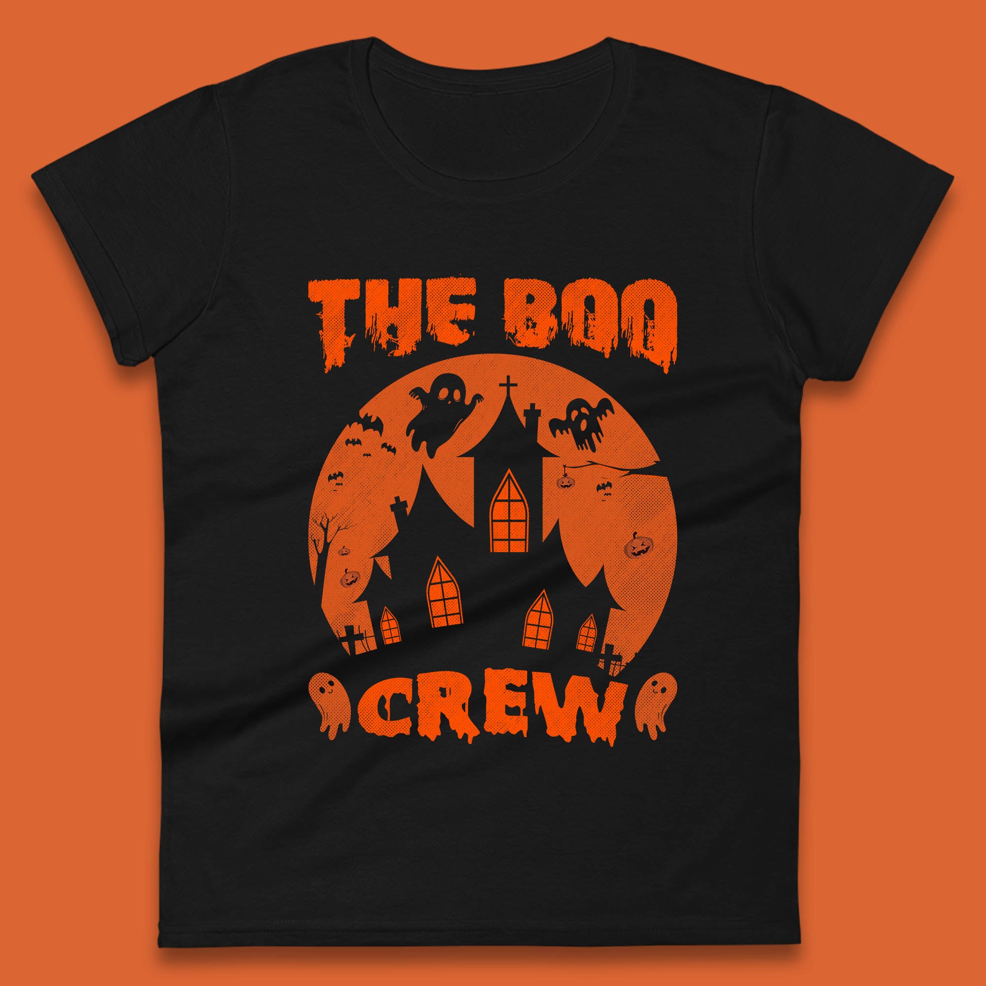 The Boo Crew Halloween Boo Squad Matching Costume Haunted House Horror Boo Ghost Womens Tee T Shirt Mens Tops Unisex Top M