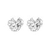 European and American Fashion White Glass Rhinestone Love Earrings Women, Luxury Shiny Stud Earrings