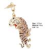 Portable Key Ring Fine Workmanship Alloy Tiger Rhinestone Keyring Keychain for Friends