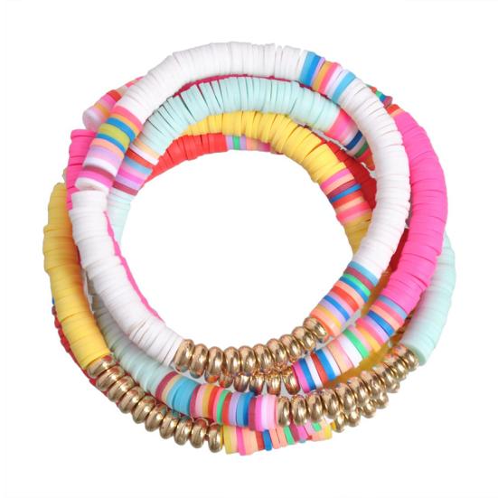 

5шт женщин Радуга полимерной глины строка бусины браслет партии подарок