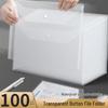 Waterproof A4 Document Bag: Twill Transparent Snap Button Folder for Office Files and Test Papers