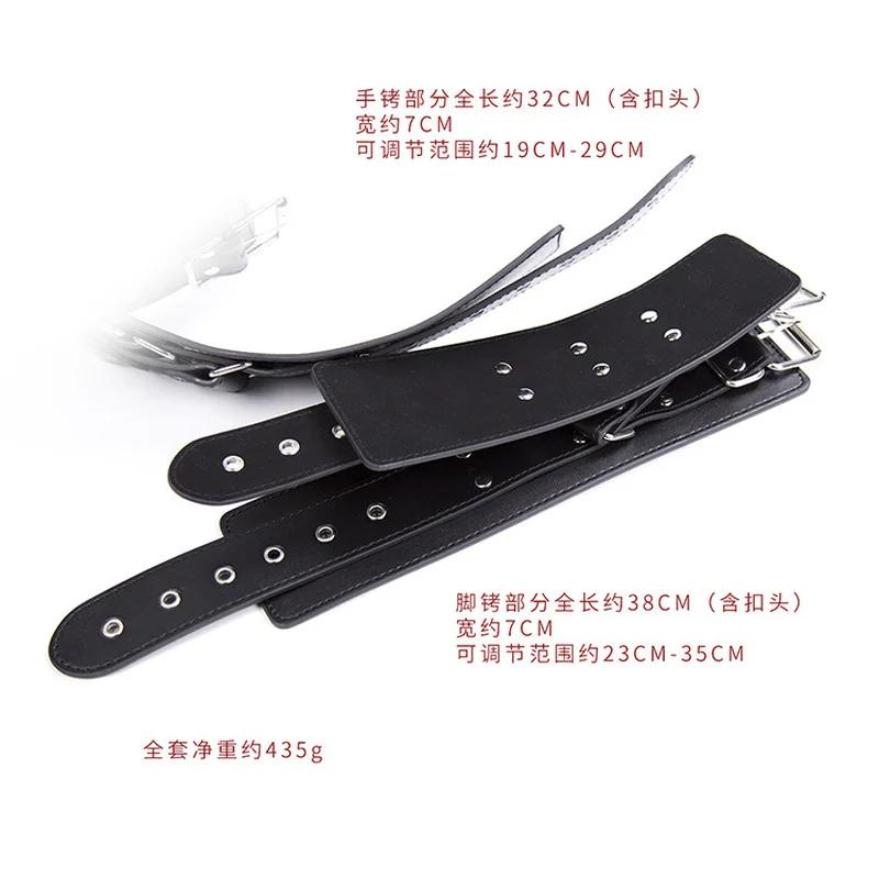 Manyjoy PU Leather Bondage Open Leg Bar Hand Cuffs Ankle Thigh Cuffs Bondage Shackles Open Leg Cuffs Erotic Sex Toys for Couple