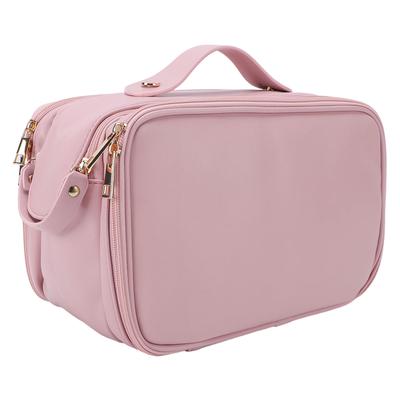 Bolsa de Maquillaje de Viaje Gran Capacidad Impermeable Cuero PU Cosmético Organizador Portátil Vertical Soporte para Pinceles para