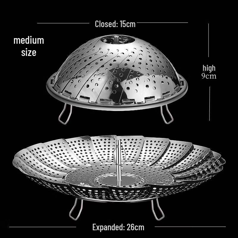 ZISIZ Stainless Steel Foldable Steamer Basket