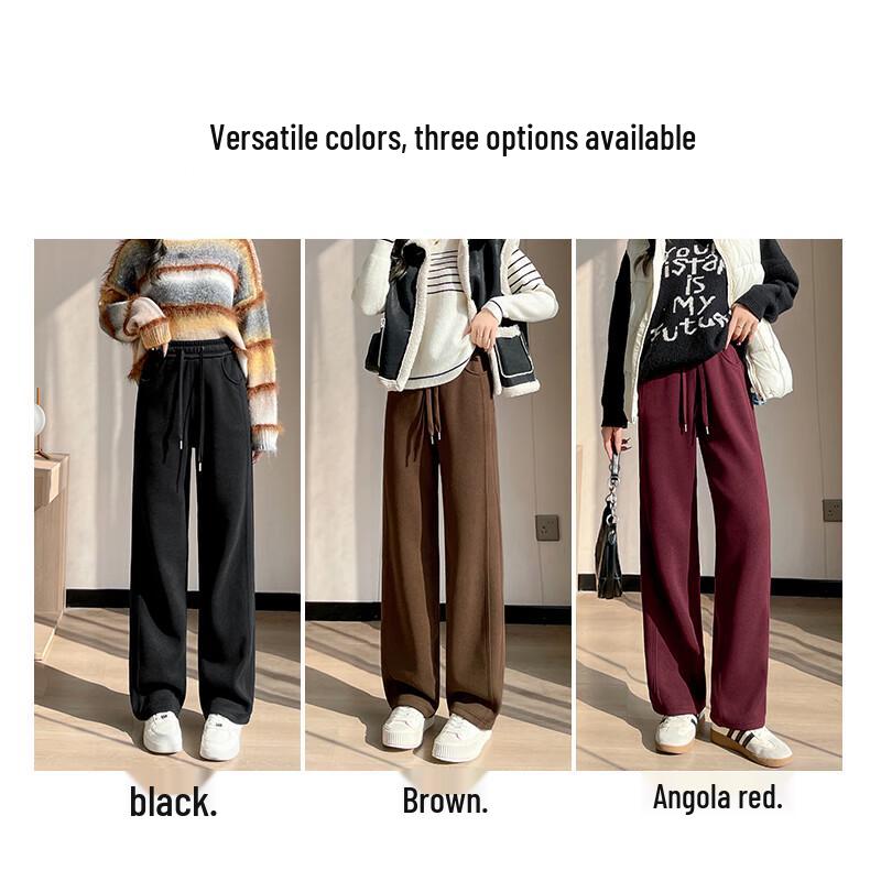 Women's High-Waist Fleece-Lined Wide-Leg Pants