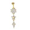 ZAKOL Flower 1 Pc Metal Crystal Zircon Belly Button Rings Piercing Women Navel Fashion Body Jewelries Gifts