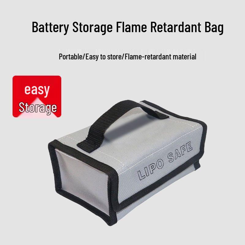 3D Flame-Retardant Lithium Battery Explosion-Proof Storage Bag 180x100x80 mm серебряный