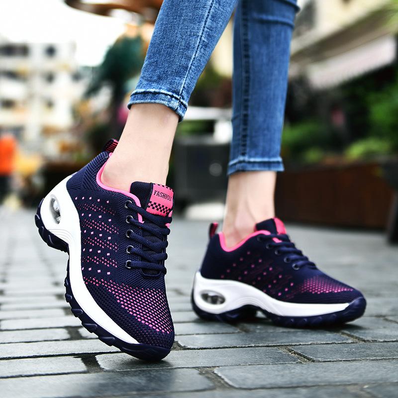 Breathable women's shoes running shoes fashion casual platform sports shoes women's square dance casual large size