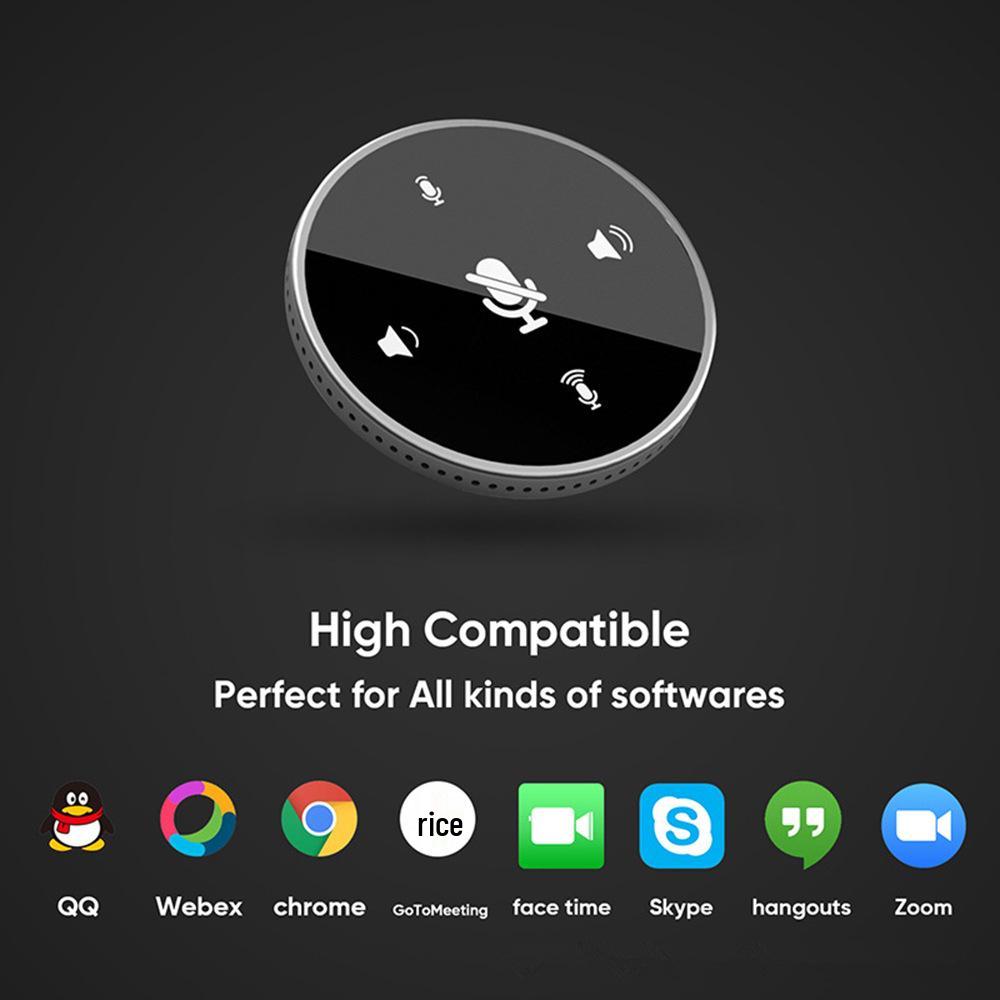 360° Omnidirectional USB Conference Microphone with Built-in Speaker