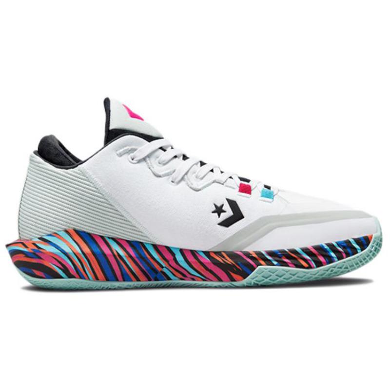 Converse All Star BB Jet Round Toe Comfort Fabric Synthetic Leather TPU Mid-Top Practical Basketball Shoes Unisex White