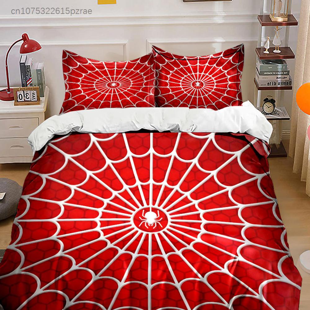 "Spider Web Pattern Decor Set" Multiple Sizes kid's And adults' Bedroom Exquisite 3PC Bedding set, Gift