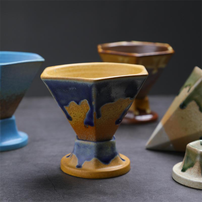 Creative Ceramic Cup Light Luxury Coffee Cup Saucer Set Retro Design Water Cup Afternoon Tea Cup