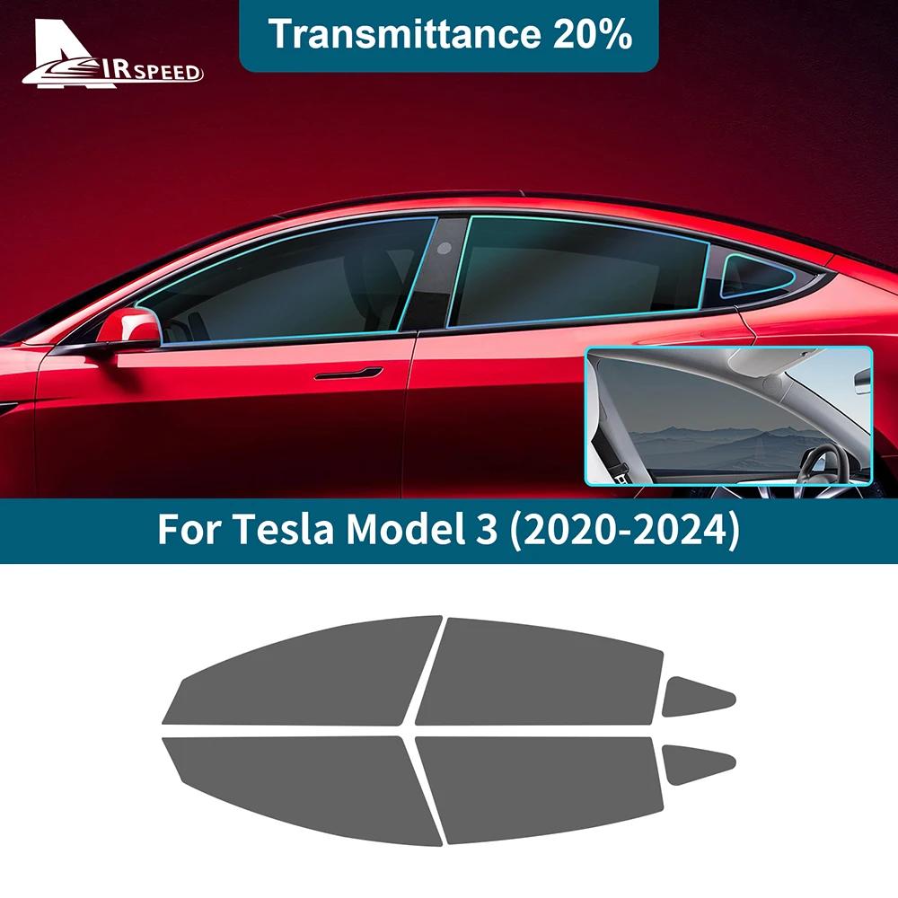 Pour Tesla Model 3 Model3 Film Solaire pour Vitre Latérale de Voiture 2018 2024 Accessoires Protecteur UV Teinte d'Été
