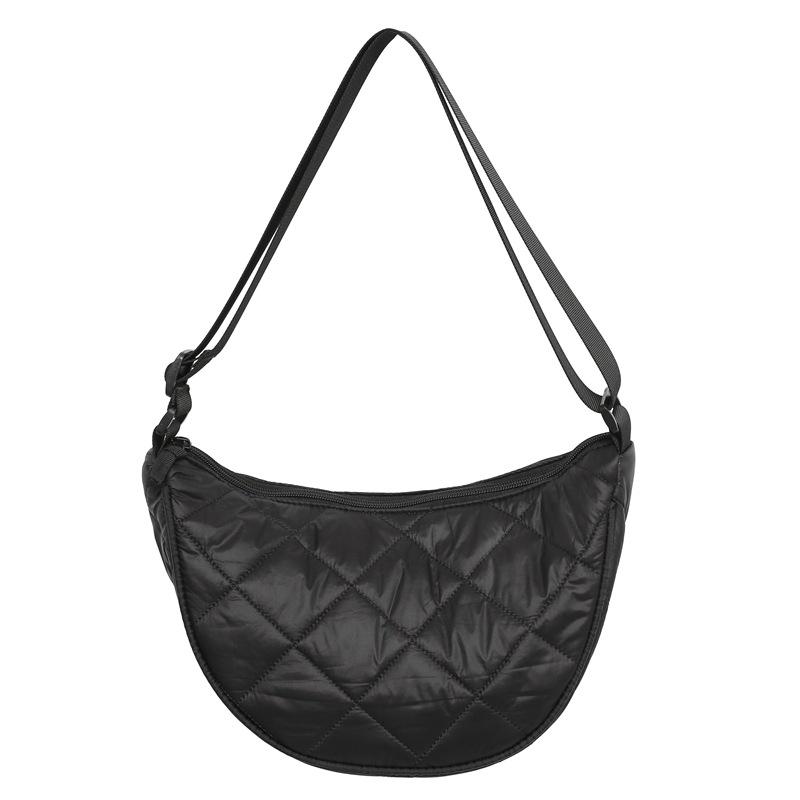 Premium Sense Bag Women'S Large-Capacity Simple Nylon Cloth Shoulder Messenger Bag Diamond Quilted Dumpling Bag
