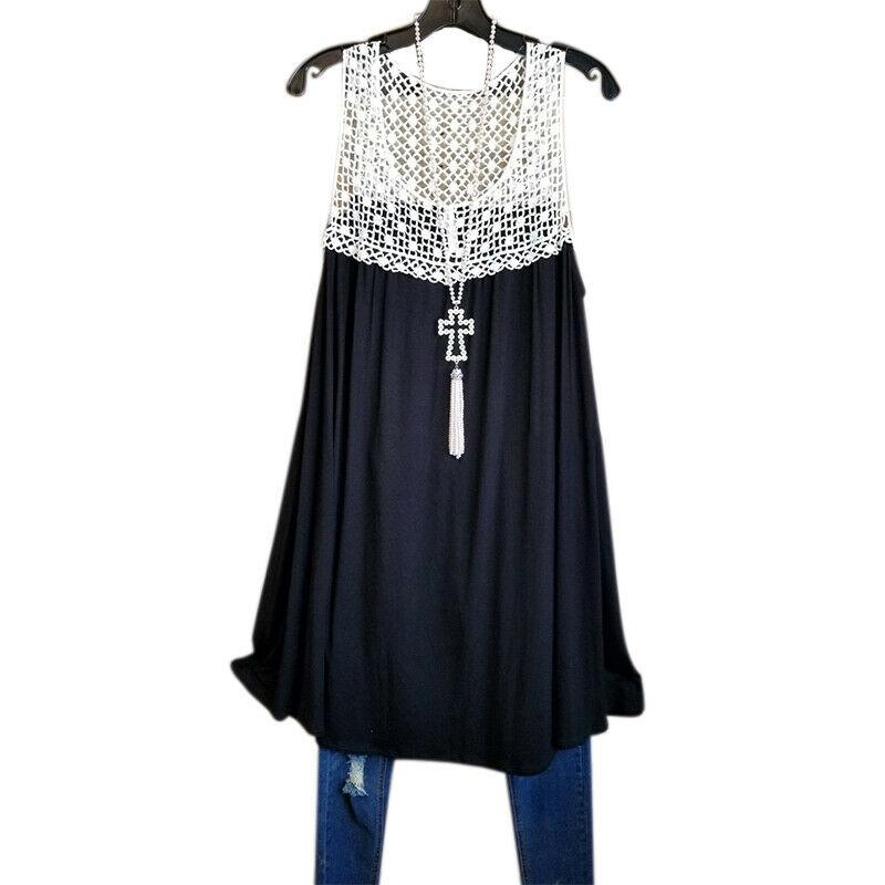 Mujer Encaje de verano Vestido sin mangas Crochet Tank Vestidos Fiesta  Playa Casual Túnica Tops comprar a buen precio — entrega gratuita, reseñas  reales con fotos — Joom