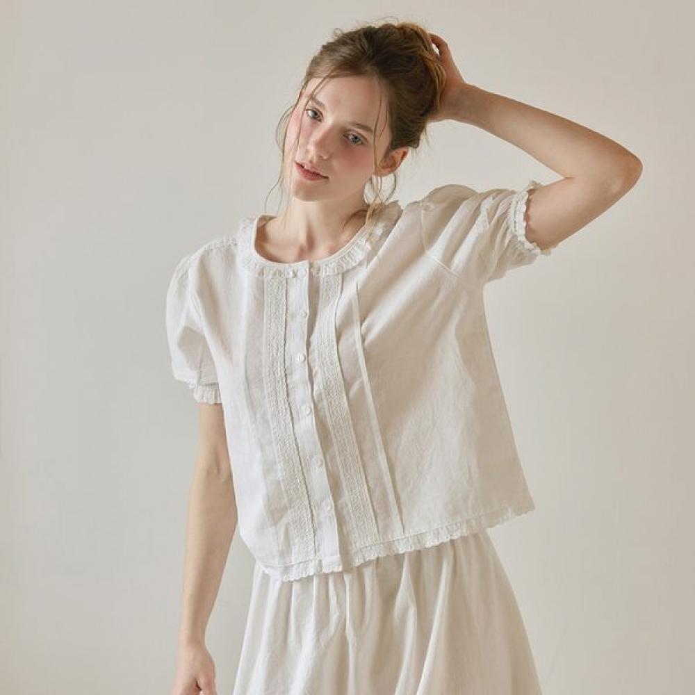 Lunaluz Women S Cotton Round Neck Short Sleeve Skirt Two Piece pajamaS
