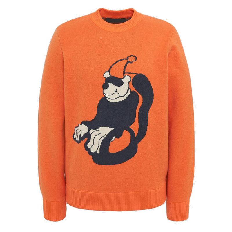 

New Knit Men s Golf Autumn and Winter Fashion Brand Handsome Lazy Sweater Versatile Long sleeve Sports Clothing Korean Style Orange M