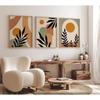 Green Terracotta Nordic Modern Canvas Painting Leaves Colour Block Bedroom Frameless Poster Bohemian Abstract Wall Art Beige