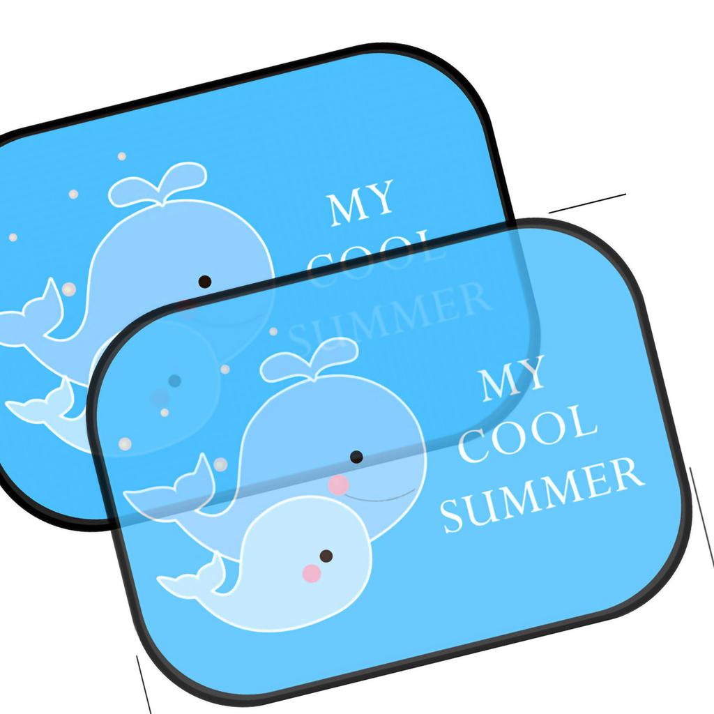 2pcs Electrostatic Adsorption Car Side Window Sun Shade Net Heat Insulation Net Mesh Shield UV Protection for Car Whale