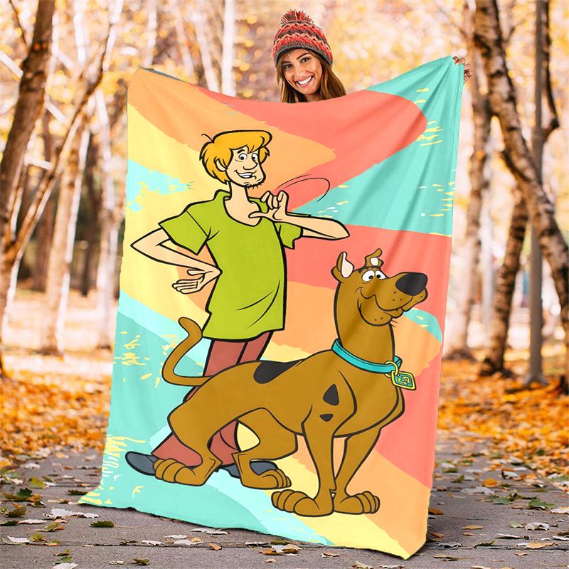 Scooby Doo Flannel Blanket Soft Warm All-Season Throw, Design for Camping, Car Travel, Hiking Sofa, Bed, Office Perfect Gift for Parties