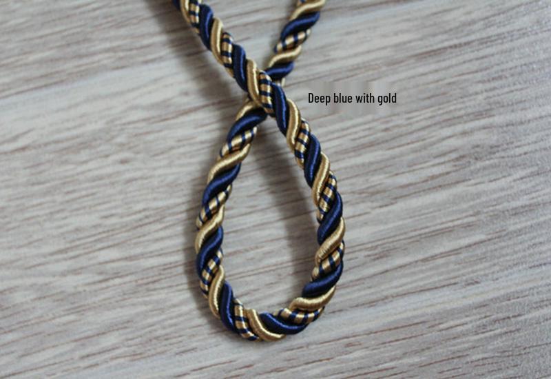 6mm-8mm Colored Decorative Three-Strand Cushion Bolster Rope for Sofa and Curtains