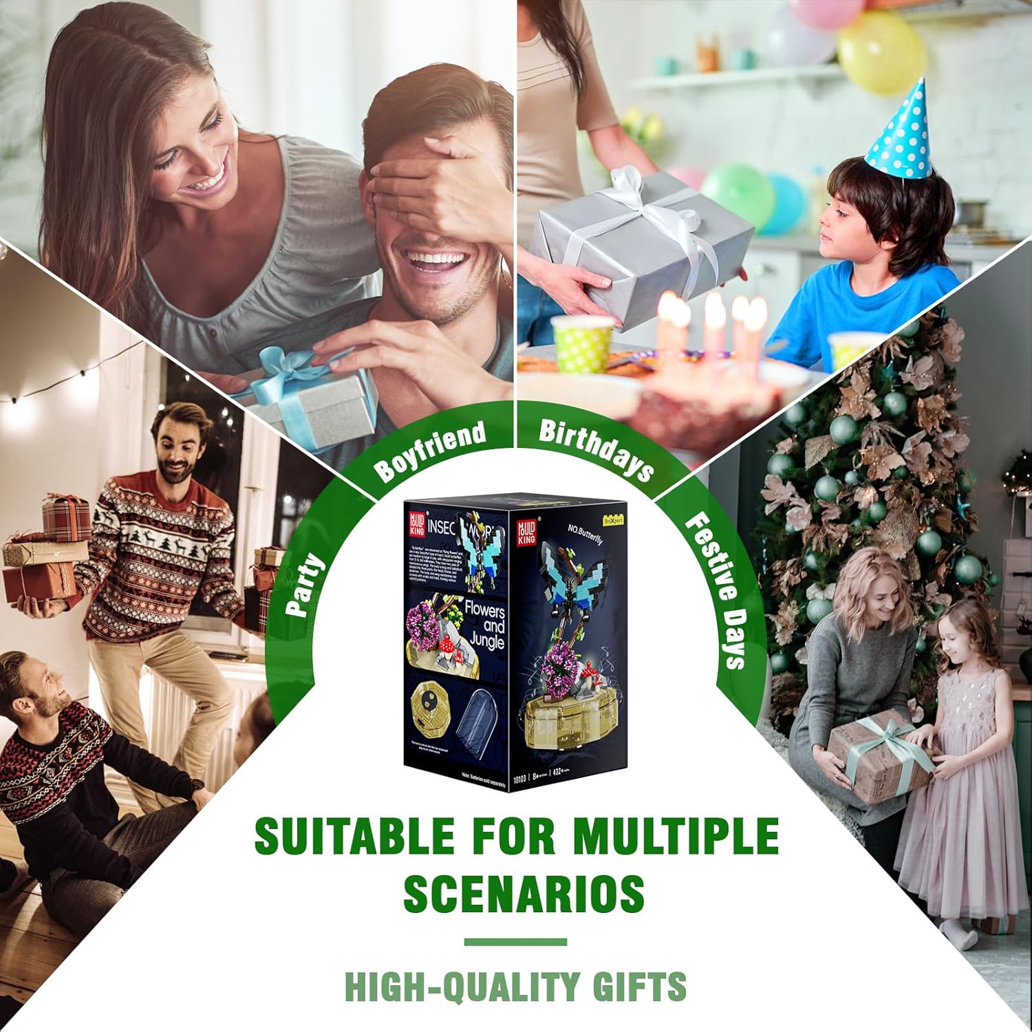 Mould King 10103 Коллекции насекомых Наборы для сборки бабочек с цветочными строительными — фото 7